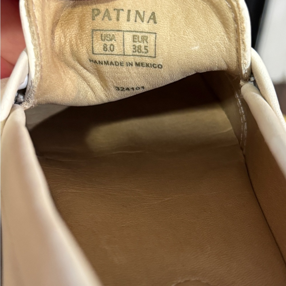 Portland Leather Patina Zoe Chunky Penny Loafers – Size 8 – Cream Leather - Picture 6 of 7